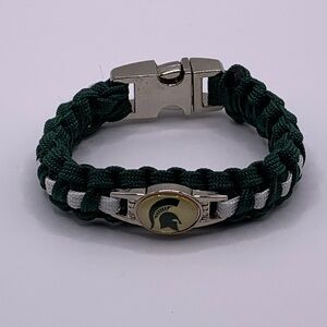 ♥️SALE! 3for$15 Michigan State Spartans Green & White Paracord Bracelet 7”